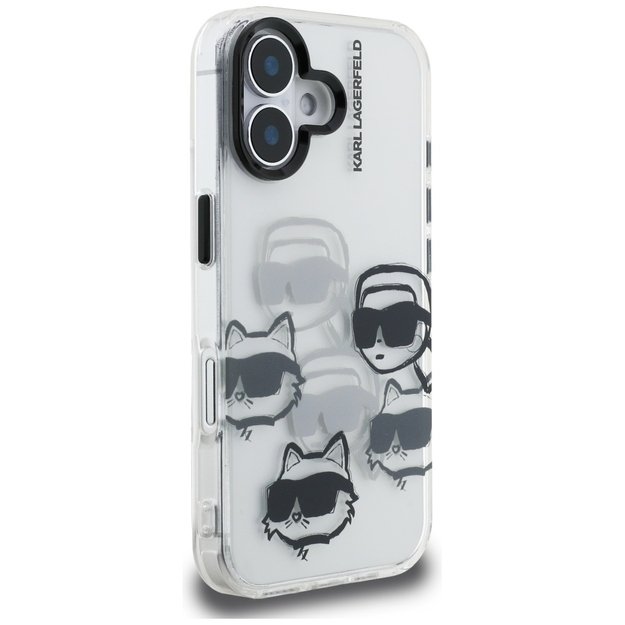 Karl Lagerfeld IML Multi K&amp C Head Pattern Case for iPhone 16 - Transparent 3