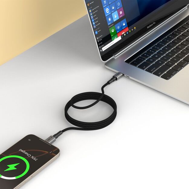 Tech-Protect Ultraboost DNA MagTwist USB-C PD Cable 100W / 5A 200 cm - Gray 4
