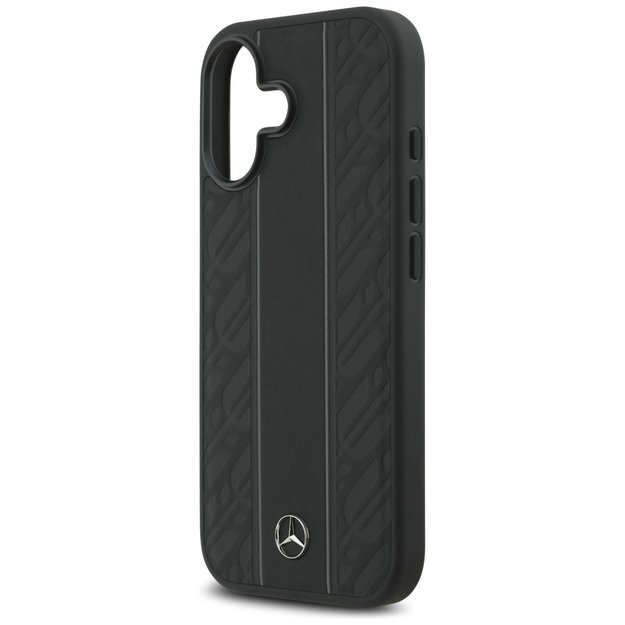 Mercedes Leather Laurel Leaves Stripes MagSafe Case for iPhone 17 - Black 5