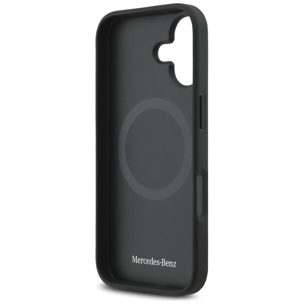 Mercedes Leather Laurel Leaves Stripes MagSafe Case for iPhone 17 - Black 6