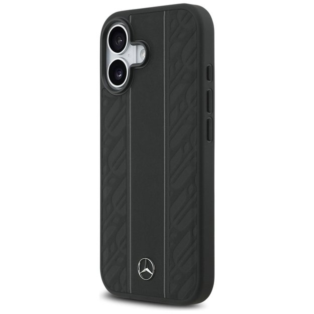 Mercedes Leather Laurel Leaves Stripes MagSafe Case for iPhone 17 - Black 1