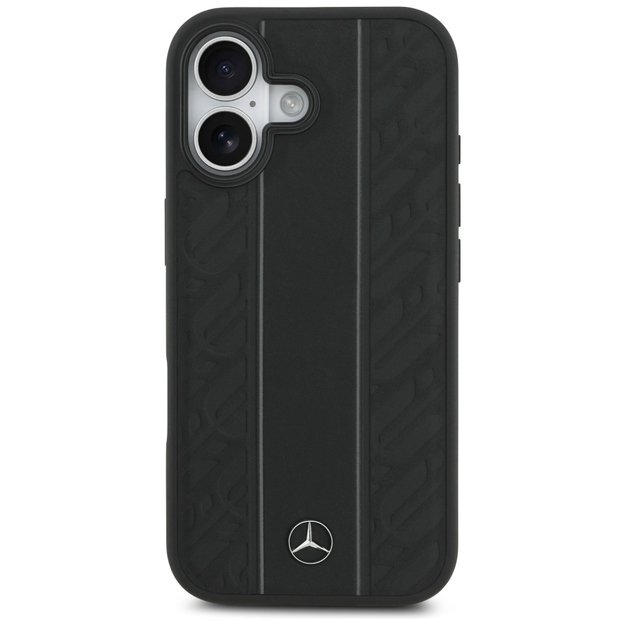 Mercedes Leather Laurel Leaves Stripes MagSafe Case for iPhone 17 - Black 2
