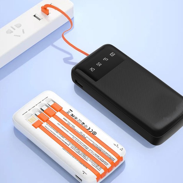 Dudao K6Pro Universal 10000mAh Power Bank with USB Cable, USB Type C, Lightning white (K6Pro-white) 3