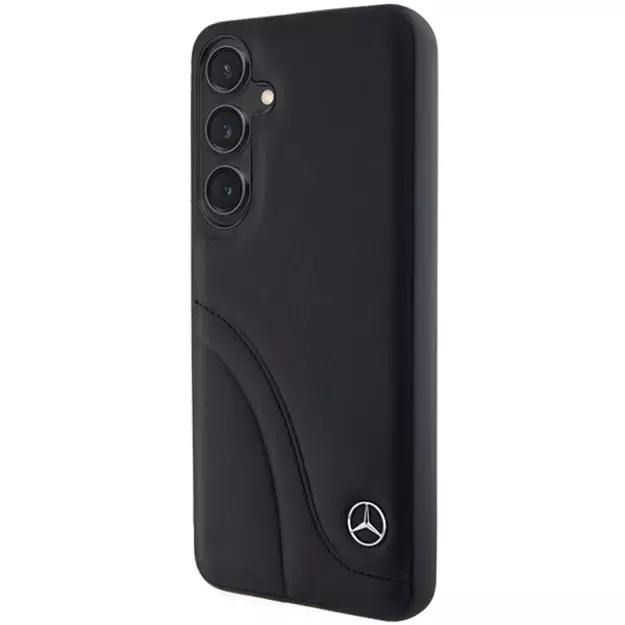 Mercedes Leather Curved Stitches case for Samsung Galaxy S24+ - black 8