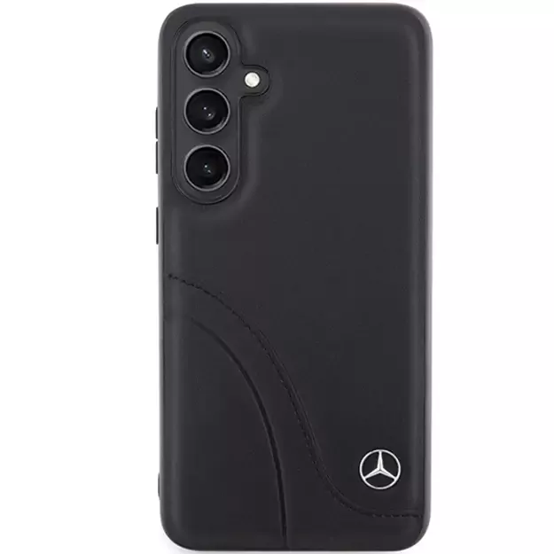 Mercedes Leather Curved Stitches case for Samsung Galaxy S24+ - black 9