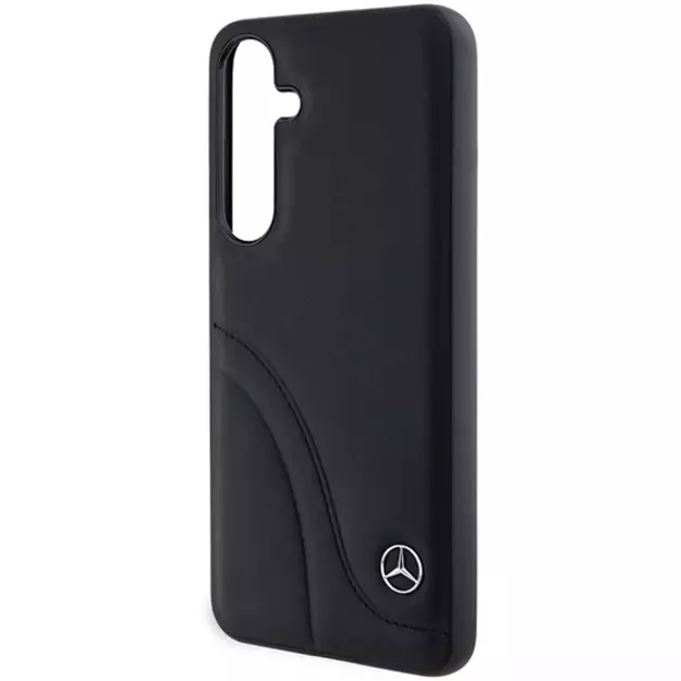 Mercedes Leather Curved Stitches case for Samsung Galaxy S24+ - black 12