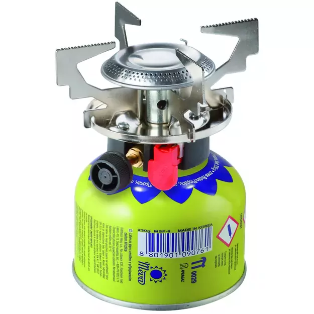Gas camping stove with gas cartridges (thread or valve) ATOS piezo igniter 1.8kW 7