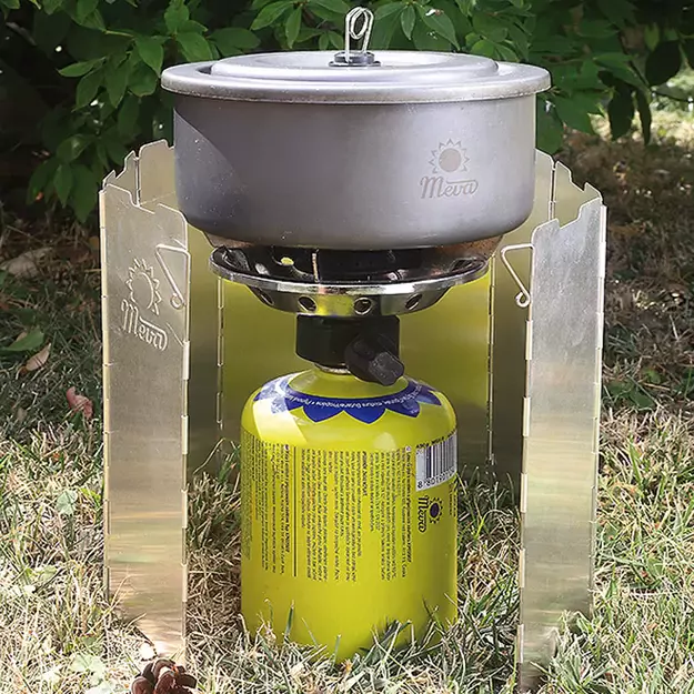 Wind shield for a camping stove burner - silver 6