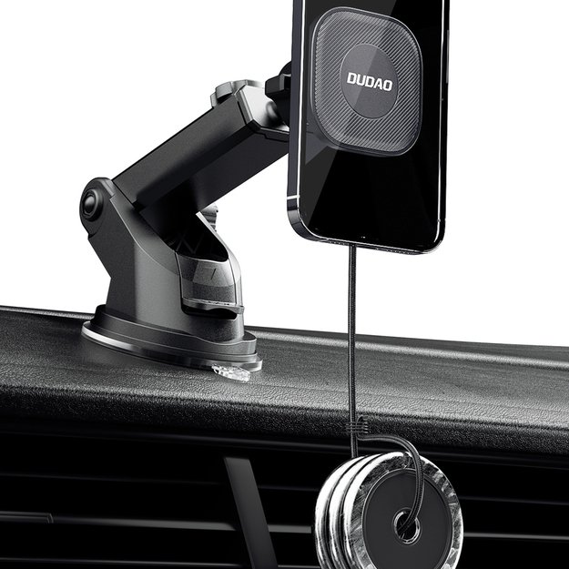Dudao magnetic car phone holder with telescopic arm black (F6Max) 3