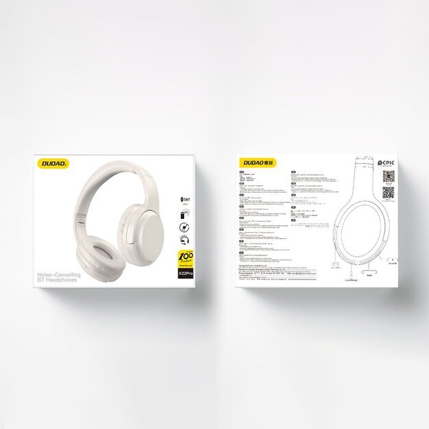 Dudao X22Pro on-ear wireless Bluetooth 5.3 headphones - white 6