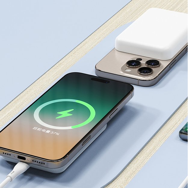 Powerbank Dudao K26S 5000mAh 20W USB-A / USB-C / MagSafe - white 1