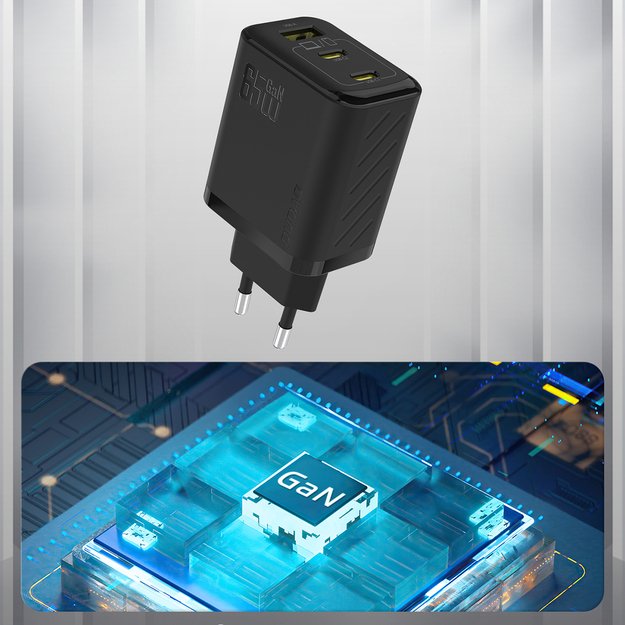 Dudao A29 65W GaN Wall Charger 2 x USB-C + 1 x USB-A - Black 4