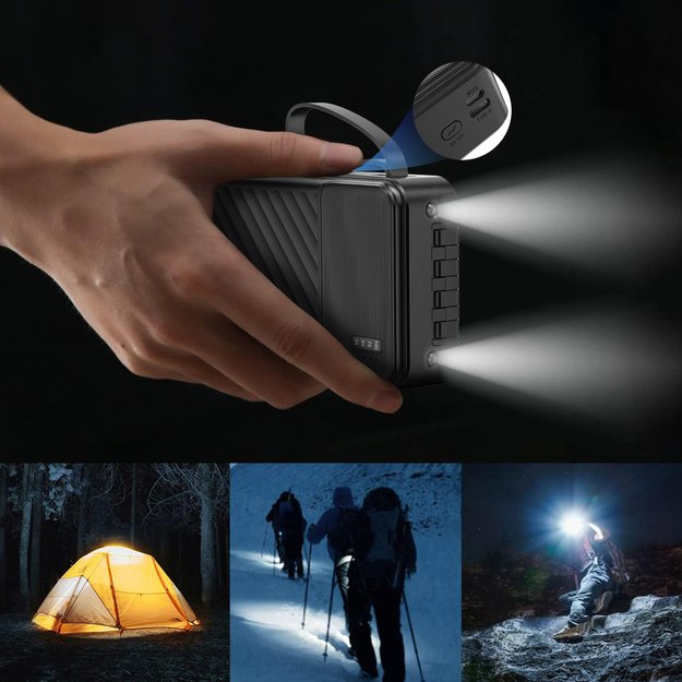 Dudao K11 Pro 20000mAh Powerbank with Built-in Cables - Black 4