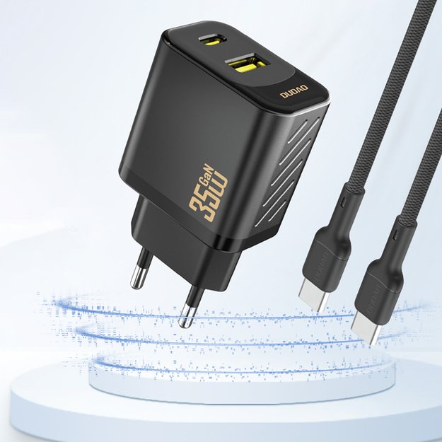 Dudao A27 MaxC 35W Wall Charger + USB-C Cable - Black 3