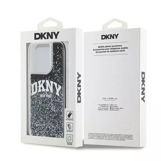 Etui DKNY Liquid Glitter Big Logo na iPhone 15 Pro - czarne 7