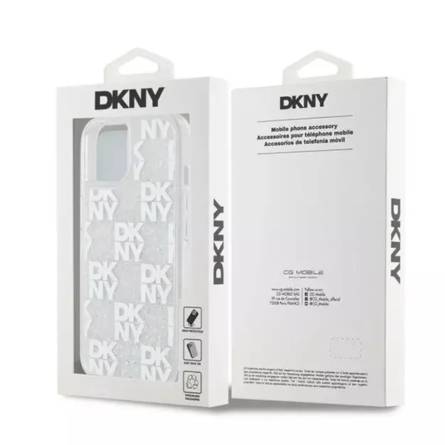 DKNY Liquid Glitter Multilogo case for iPhone 15 / 14 / 13 - white 7
