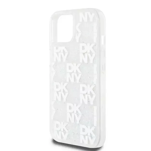 DKNY Liquid Glitter Multilogo case for iPhone 15 / 14 / 13 - white 5