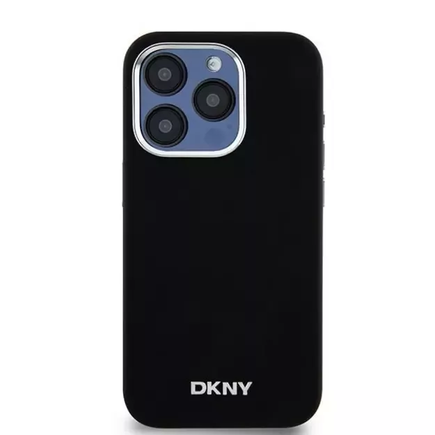 Etui DKNY Liquid Silicone Small Metal Logo MagSafe na iPhone 15 Pro - czarne 2