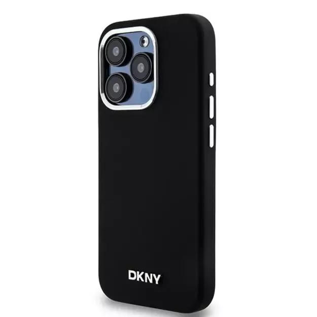 Etui DKNY Liquid Silicone Small Metal Logo MagSafe na iPhone 15 Pro - czarne 1