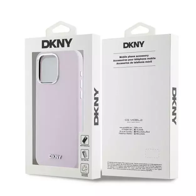 Etui DKNY Liquid Silicone Small Metal Logo MagSafe na iPhone 15 Pro Max - różowe 14