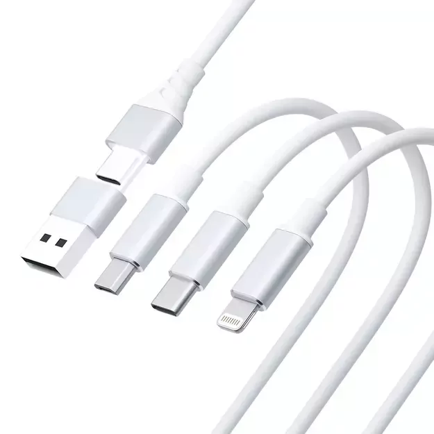 3mk Hyper Cable 3in1 USB-A - USB-C / USB-C - micro USB - Lightning 1.5m - white 6