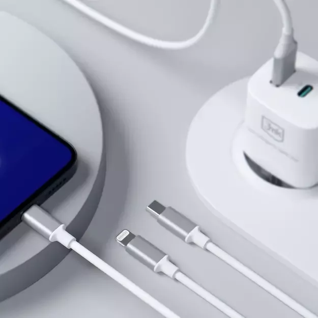 3mk Hyper Cable 3in1 USB-A - USB-C / USB-C - micro USB - Lightning 1.5m - white 9