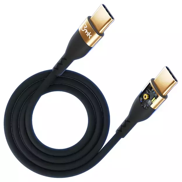 3mk Hyper Silicone Cable USB-C / USB-C 100W 2m - Black 3