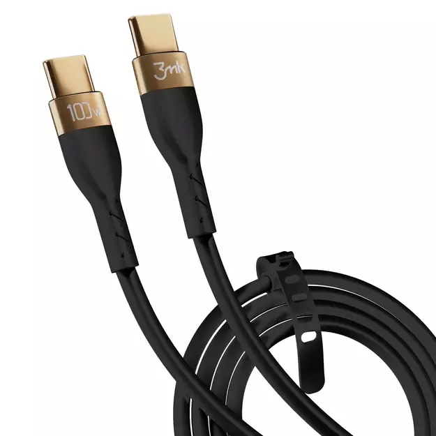 3mk Hyper Silicone Cable USB-C / USB-C 100W 2m - Black 1