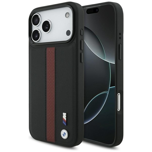 BMW M Perforated Stripe Logo MagSafe Case for iPhone 17 Pro Max - Red