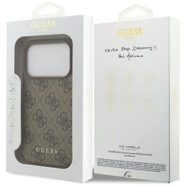 Guess 4G Classic Case for iPhone 17 Pro - Brown 7