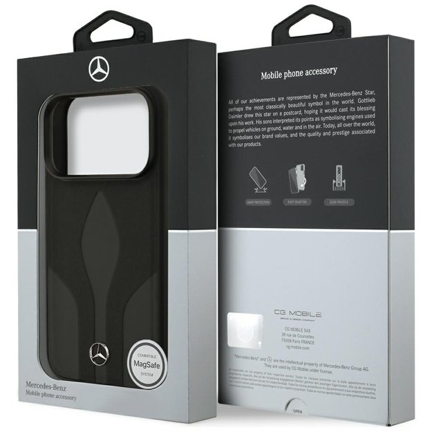 Mercedes Leather The Move MagSafe Case for iPhone 17 Pro - Black 7