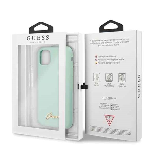 Guess GUHCN58LSLMGG iPhone 11 Pro zielony/green hard case Silicone Vintage Gold Logo 6
