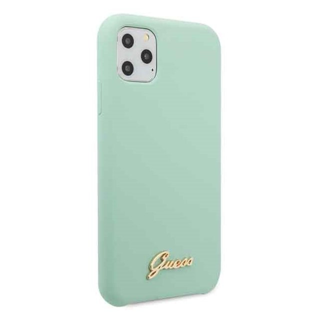 Guess GUHCN58LSLMGG iPhone 11 Pro zielony/green hard case Silicone Vintage Gold Logo 4