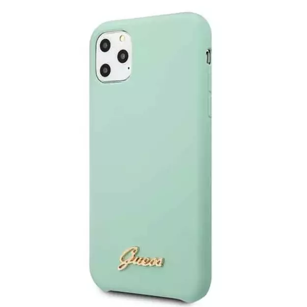 Guess GUHCN58LSLMGG iPhone 11 Pro zielony/green hard case Silicone Vintage Gold Logo 7