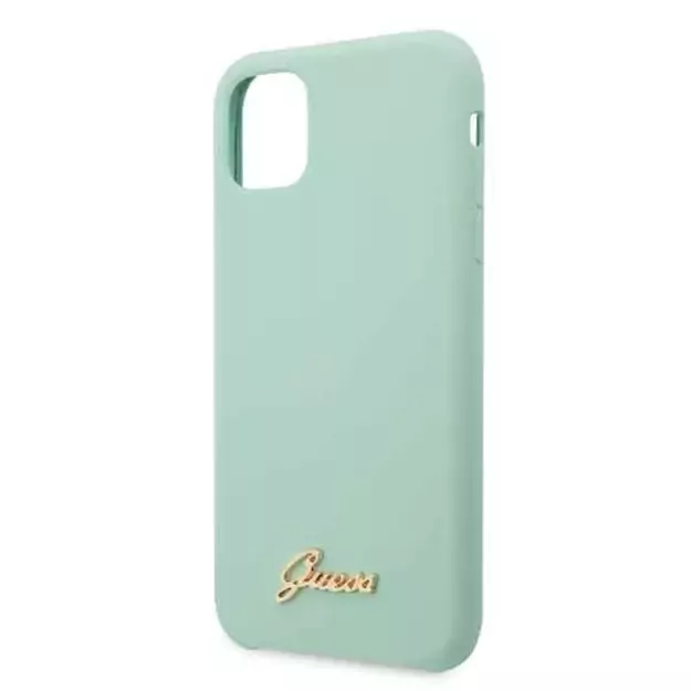 Guess GUHCN58LSLMGG iPhone 11 Pro zielony/green hard case Silicone Vintage Gold Logo 8