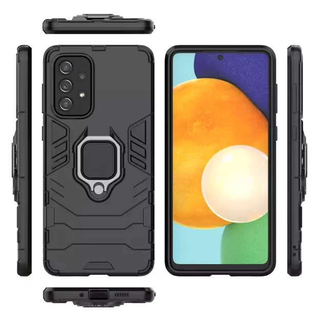 Ring Armor tough hybrid case cover + magnetic holder for Samsung Galaxy A73 black 4