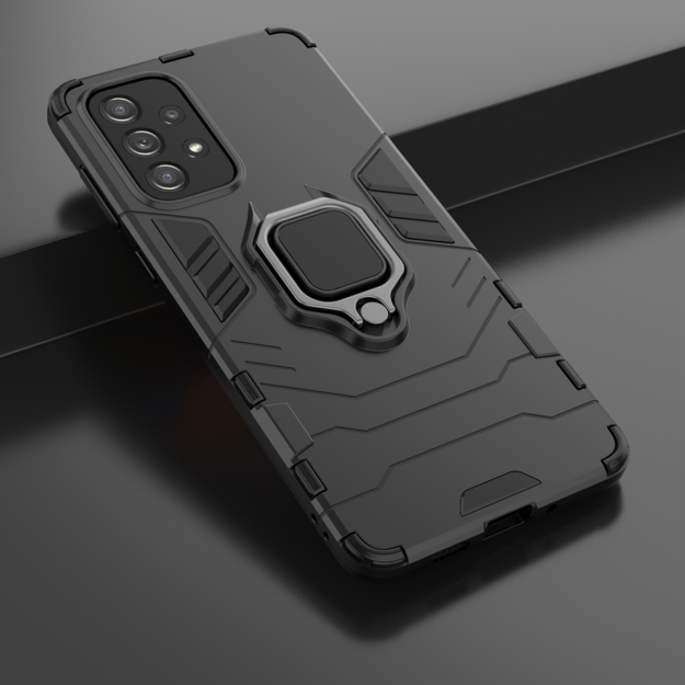 Ring Armor tough hybrid case cover + magnetic holder for Samsung Galaxy A73 black 14