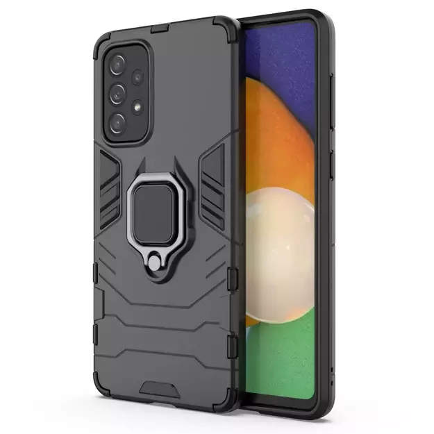 Ring Armor tough hybrid case cover + magnetic holder for Samsung Galaxy A73 black 8