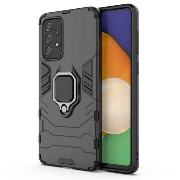 Ring Armor tough hybrid case cover + magnetic holder for Samsung Galaxy A73 black 16