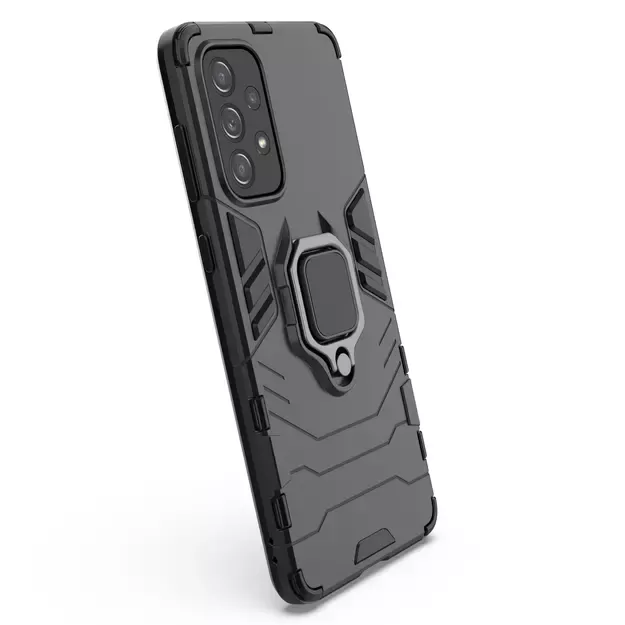 Ring Armor tough hybrid case cover + magnetic holder for Samsung Galaxy A73 black 3