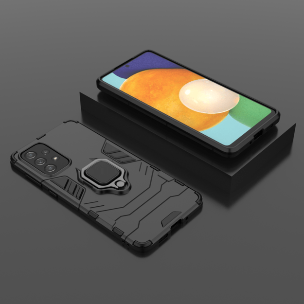 Ring Armor tough hybrid case cover + magnetic holder for Samsung Galaxy A73 black 15