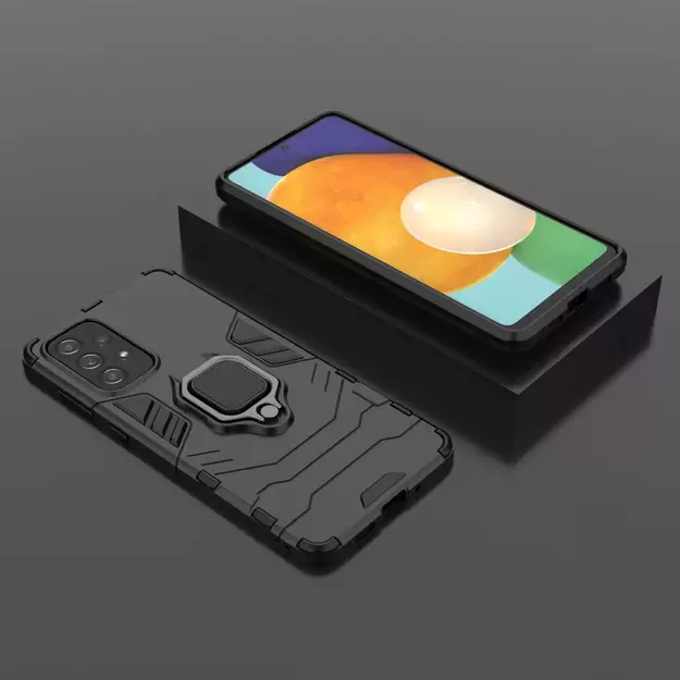 Ring Armor tough hybrid case cover + magnetic holder for Samsung Galaxy A73 black 7