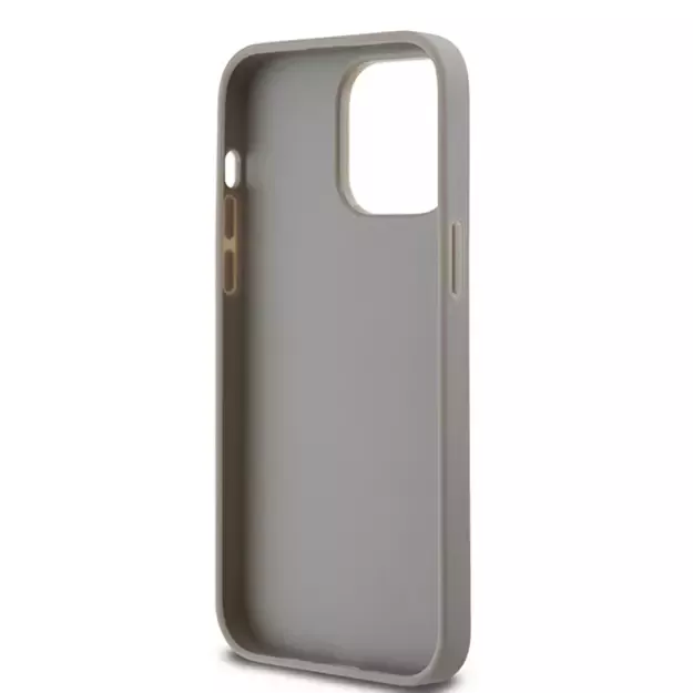 DKNY Leather Mono Stripe &amp  Metal Logo case for iPhone 14 Pro - beige 13
