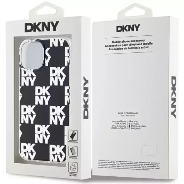 DKNY IML Checkered Mono Pattern case for iPhone 15 Plus / 14 Plus - black 14