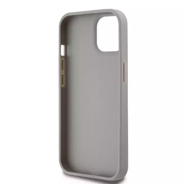 DKNY Leather Mono Stripe &amp  Metal Logo case for iPhone 15 / 14 / 13 - beige 13