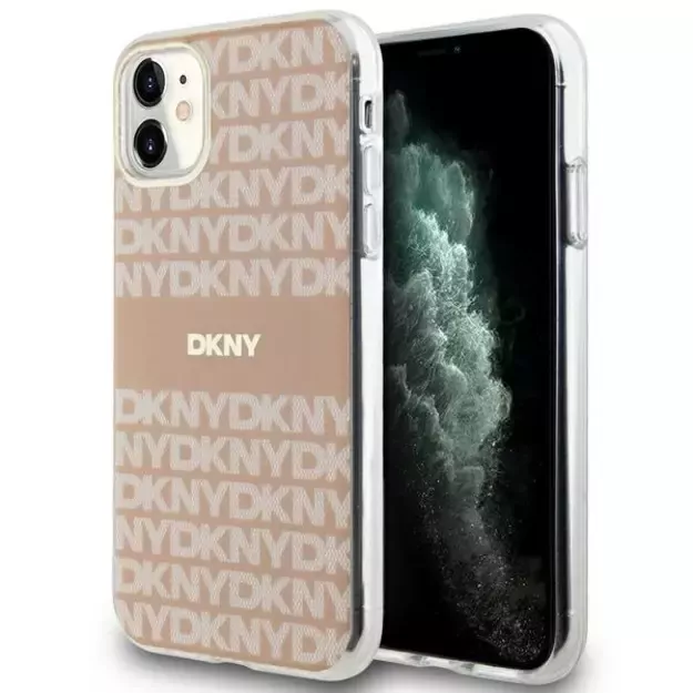 DKNY IML Mono &amp  Stripe MagSafe case for iPhone 11 / Xr - pink