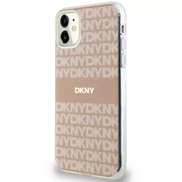 DKNY IML Mono &amp  Stripe MagSafe case for iPhone 11 / Xr - pink 1