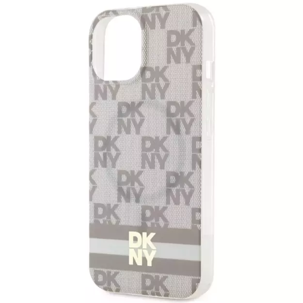 DKNY IML Checkered Mono Pattern &amp  Printed Stripes MagSafe case for iPhone 15 / 14 / 13 - beige 12