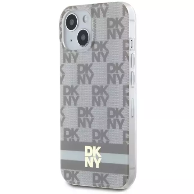DKNY IML Checkered Mono Pattern &amp  Printed Stripes MagSafe case for iPhone 15 / 14 / 13 - beige 8