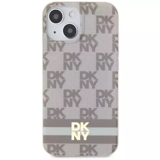 DKNY IML Checkered Mono Pattern &amp  Printed Stripes MagSafe case for iPhone 15 / 14 / 13 - beige 9